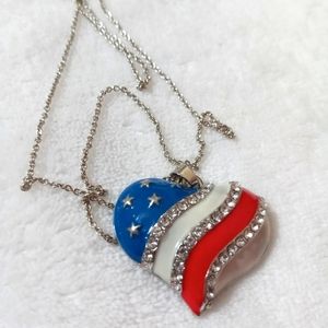 Patriotic heart necklace